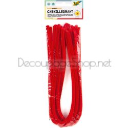 FOLIA ВЕЛУРЕНА, ПЛЮШЕНА ТЕЛ 8 ММ. 50 СМ. 10БР. - ГОРЕЩО ЧЕРВЕНО