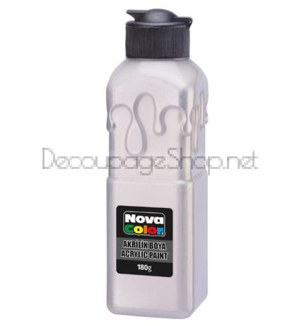 Акрилна боя 180гр. БЯЛА ПЕРЛА Nova Color
