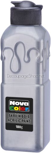 Акрилна боя 180гр. ГРАФИТЕНО СИВО Nova Color