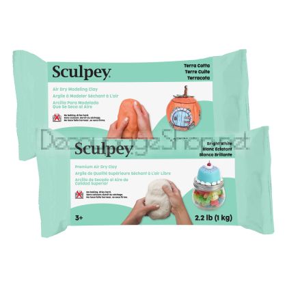 Полимерна глина Sculpey Air Dry, 1 kg, бяла