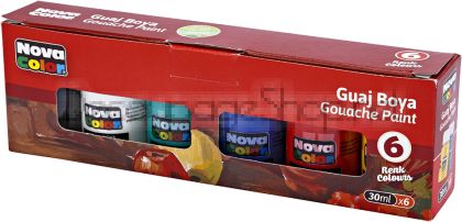 Темперни бои 6 цвята 30мл. Nova Color