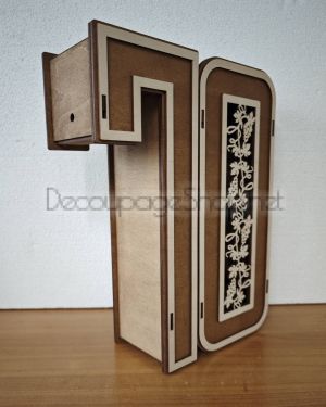 Дървена кутия за бутилка вино във формата на числото 70 - За Юбилей