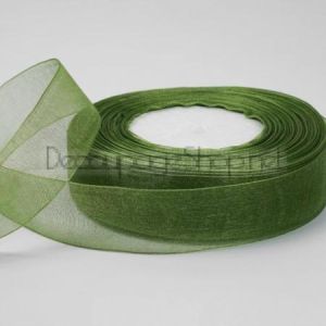 Тъкани панделки Органза 1 ролка 10 мм/ 50 ярда войнишко зелено (10/50/2266)