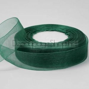 Тъкани панделки Органза 1 ролка 20 мм/ 50 ярда тъмно зелено (20/50/2269)