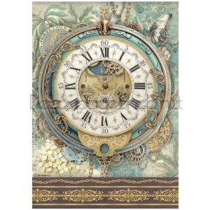 STAMPERIA GARDENS OF TIME ДЕКУПАЖНА ОРИЗОВА ХАРТИЯ А4 BIG CLOCK - DFSA41114