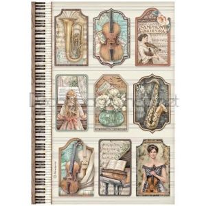 STAMPERIA SYMPHONY ДЕКУПАЖНА ХАРТИЯ 6БР. А4 DFSA4XSP