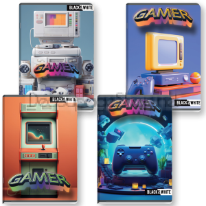 Тетрадка, тесни и широки редове, А5, 14/21 см, 40 л - Gamer - момчета